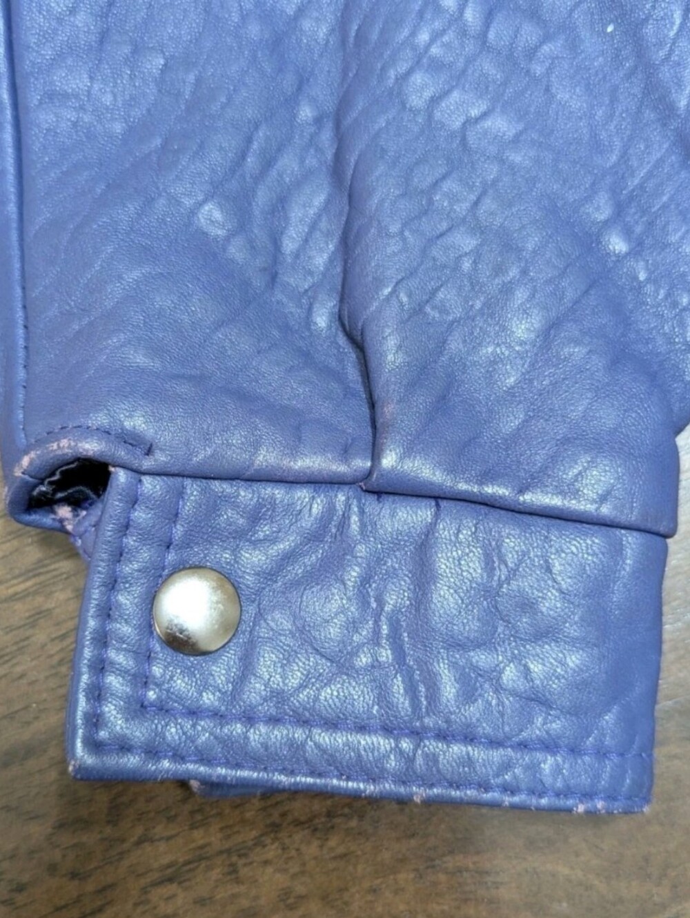 The Old Mill Glen Laine by Bainton Periwinkle, Leather Jacket Bomber Style - M - Picture 4 of 16